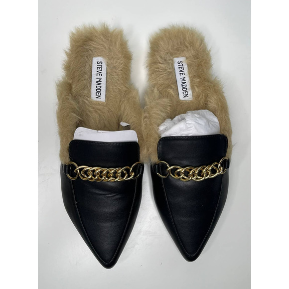 Steve Madden Black Vegan Leather Mule Black Women’s Brand New w/Box  Size 8 - Picture 2 of 4